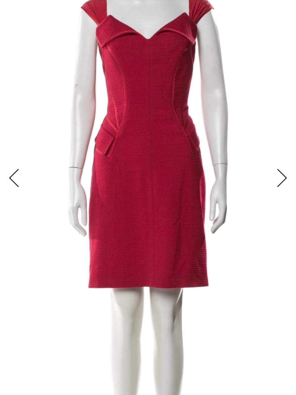 Zac Posen Red Piqué Runway Dress Size 4